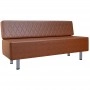 Modern bench with diamond quilted pattern / brown