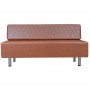 Modern bench with diamond quilted pattern / brown