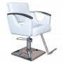 SHR Germany styling chair in white faux leather and stainless steel