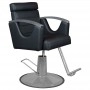 SHR Germany Styling Chair / Styling Chair in Black Faux Leather with Round Base