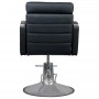 SHR Germany Styling Chair / Stylingstuhl aus schwarzem Kunstleder mit runder Basis