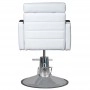 SHR Germany styling chair in white faux leather with round base