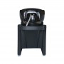 SHR Germany hairdresser wash chair with reverse wash basin intrg. faux leather armrests with footrest black