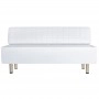 Modern bench with square quilted pattern / white