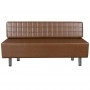 Modern bench with square quilted pattern / brown