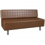 Modern bench with square quilted pattern / brown