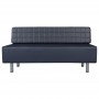 Modern bench with square quilted pattern / black