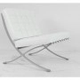 Barcelona Chair Design & Ottoman Stool White / Replica