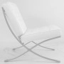Barcelona Chair Design & Ottoman Hocker Weiß / Replika