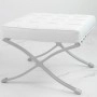 Barcelona Chair Design & Ottoman Stool White / Replica
