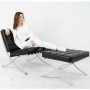 Barcelona Chair Design & Ottoman Schwarz / Replika