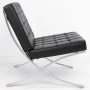 Barcelona Chair Design & Ottoman Black / Replica