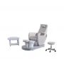 Pedicure chair in white with integrated footbath 30° adjustable