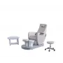 SHR Germany pedicure chair in cream with integrated foot bath 30 ° adjustable