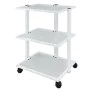 Mobile treatment trolley with three glass shelves