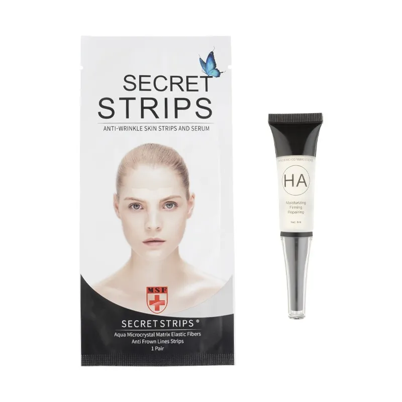 Secret Strips Hydrogel-Pads gegen Zornesfalten inkl. Hyluron Serum 8 ml