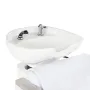 SHR Germany hairdresser wash chair with back wash basin armrests imitation leather white