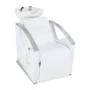 SHR Germany Hairdressing wash chair with reverse wash basin Armrests imitation leather white