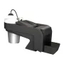 Hairdressing washing table with backwash basin black