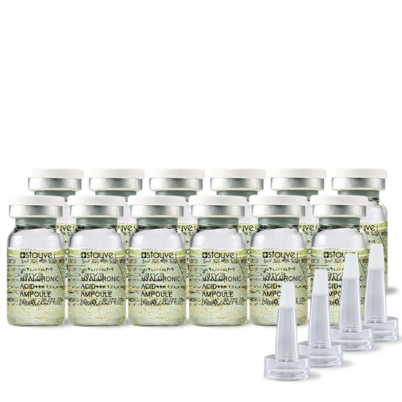 Stayve Hyaluronic Acid Ampoule / 10 x 8 ml Hyaluronsäure Ampullen Inkl. 4 Dosieraufsätze