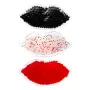 Lip-shaped cooling pad with black gel pearls