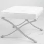 Barcelona Chair Design Ottoman Stool White / Replica