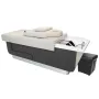 Hairdressing washing table with ceramic washbasin gray