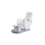 Pedicure chair in white with integrated footbath 30° adjustable