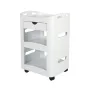 Cosmetic trolley with two storage compartments and drawer White