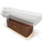 Electric cosmetic couch brown 4-motor with heating function and LED lighting