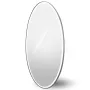 Oval standing mirror with LED strip light in gray