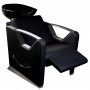 SHR Germany hairdresser wash chair with back wash basin black armrests stainless steel