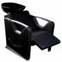 SHR Germany Hairdressing wash chair with backwash basin black Stainless steel armrests