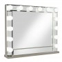 SHR Germany Hollywood Kosmetikspiegel aus Edelstahl mit 14 Leuchten  80 cm x 65 cm